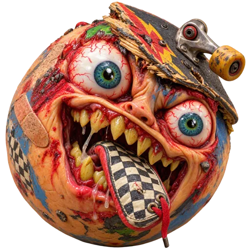 Road-Rash Rudy — a gross-out rubber ball for Thrasher